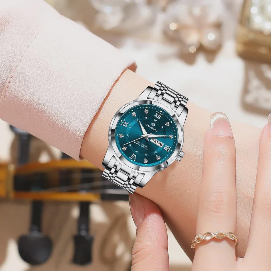 Simple Elegant Design Quartz Watch Diamond Watch For Women Creative Steel Waterproof Wristwatch