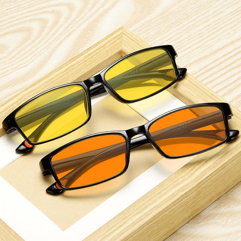 Men's Night Vision Glasses with Yellow Lens Ultralight Blue Light Blocking Eyeglasses for Mobile Phone Computer Eye Protection