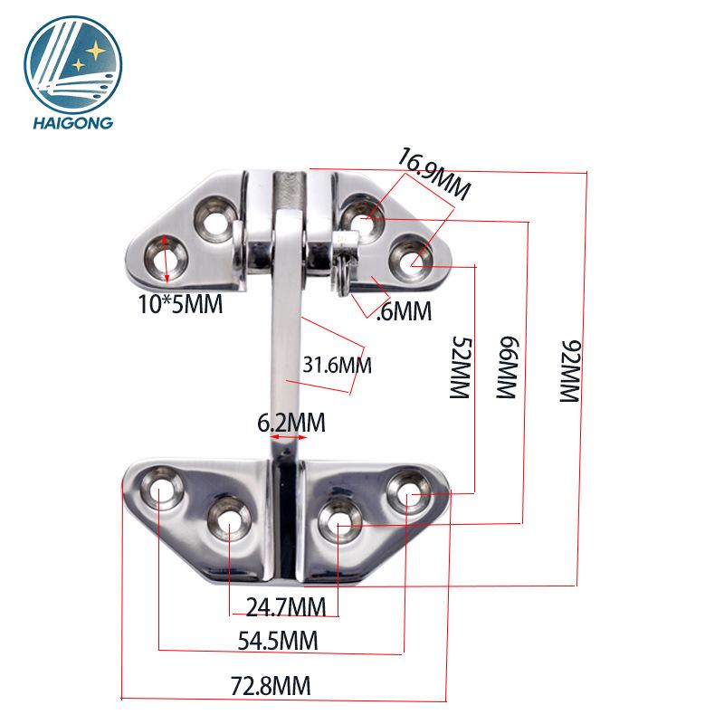 Stainless Steel 316 Heavy Duty Butterfly Flip Hinge for Marine, Yacht, and RV Hardware
