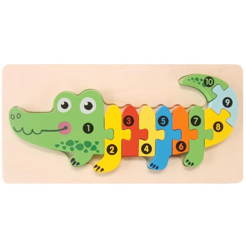 Wooden Puzzle for Toddlers Animals Vehicles Jigsaw Colorful Wood Alphabet Number Preschool Learning Montessori Educational Toys