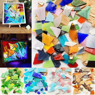 100g Arts Mosaic Piece Multi Color Clear Glass Mosaic Tiles