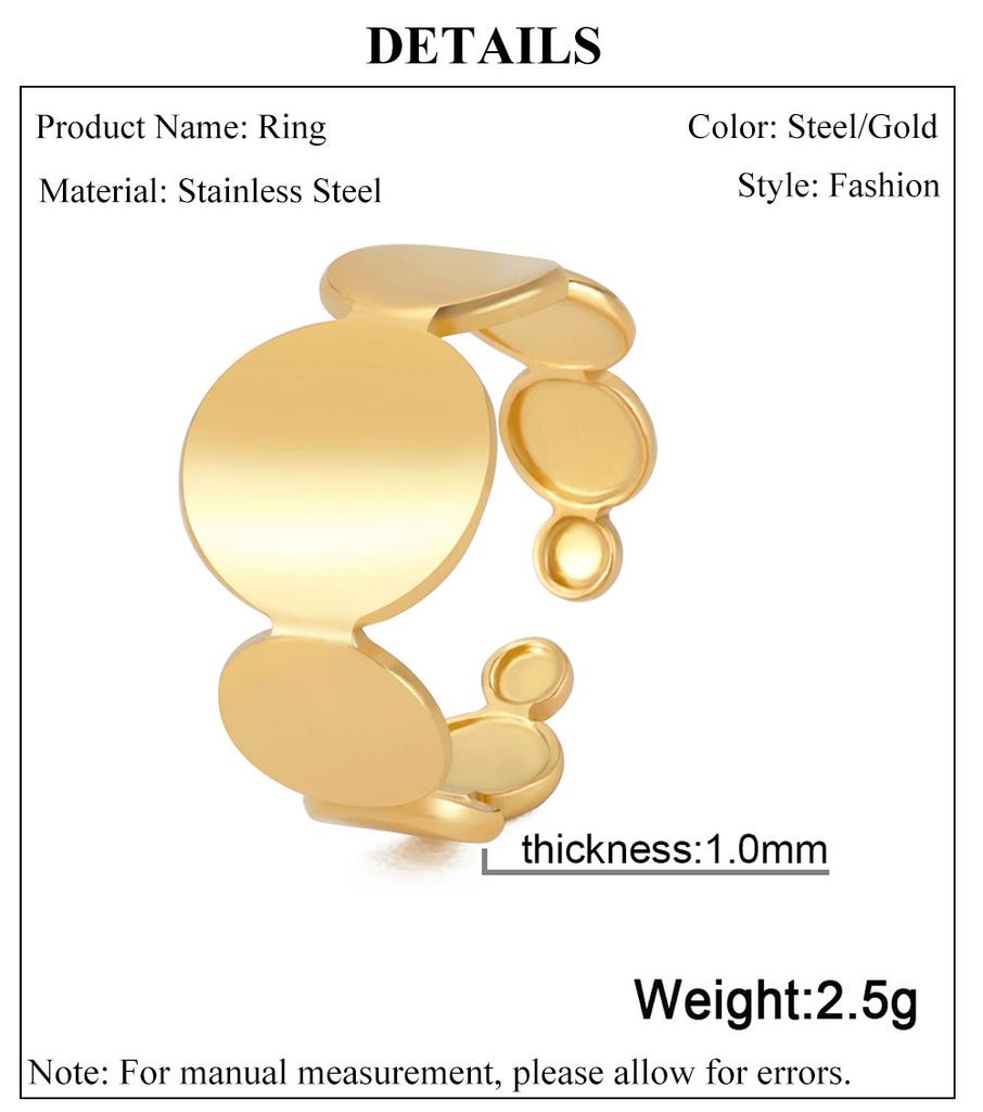 Cazador Open Geometric Round Circle Rings for Women Minimalism Stainless Steel Rings Gold Color Adjustable Wedding Jewelry Gift