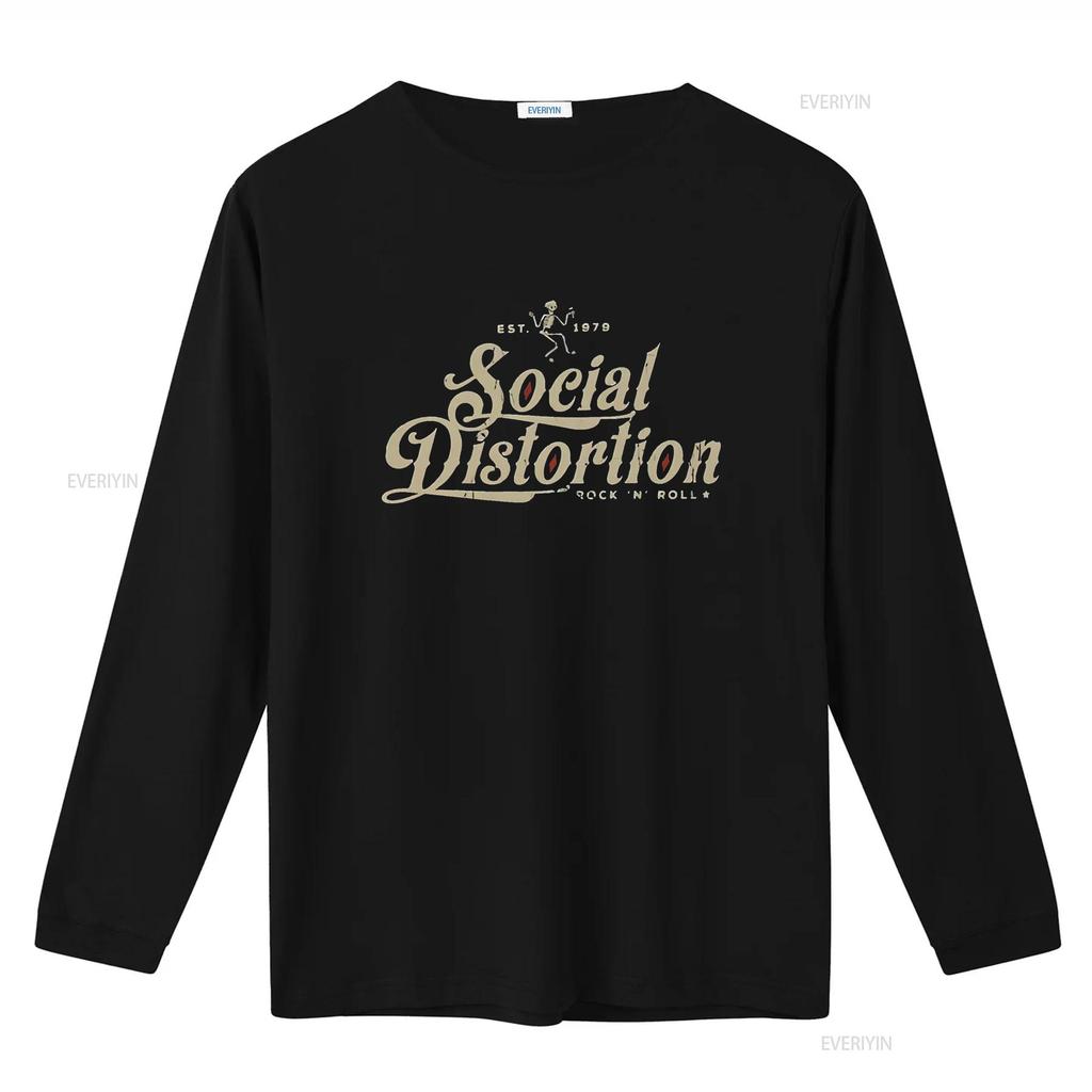 Maglietta da uomo Social Distortion Uomo Moda Classica Girocollo Cotone Nero 4X Large vintage Lavata Alla moda Elastica