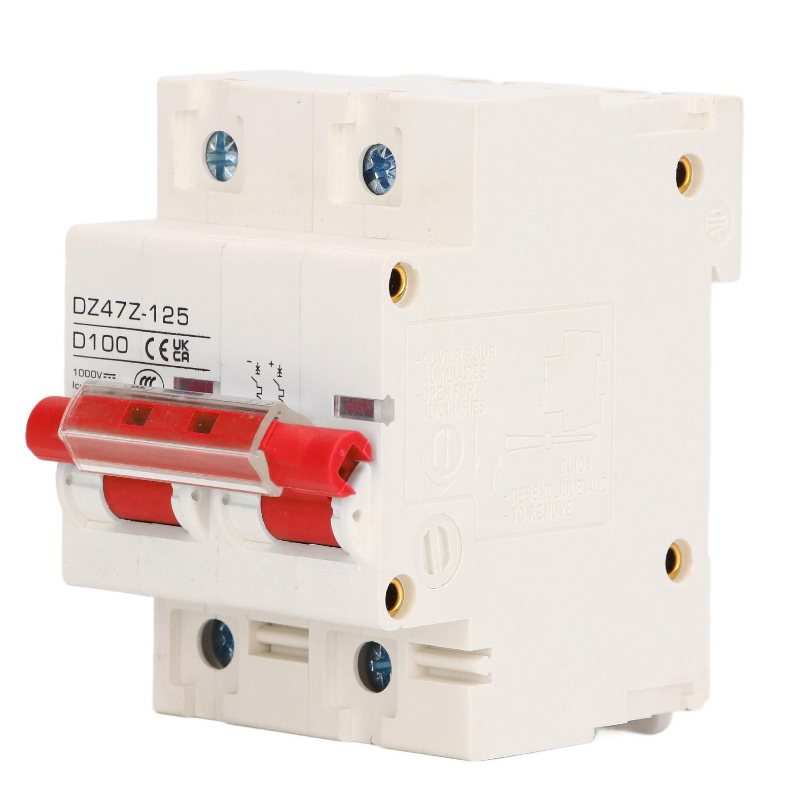 

Автоматичний вимикач постійного струму 2P DZ47Z 125 100A Мініатюрний автоматичний вимикач на DIN-рейку для сонячної фотоелектричної системи 1000В червоний