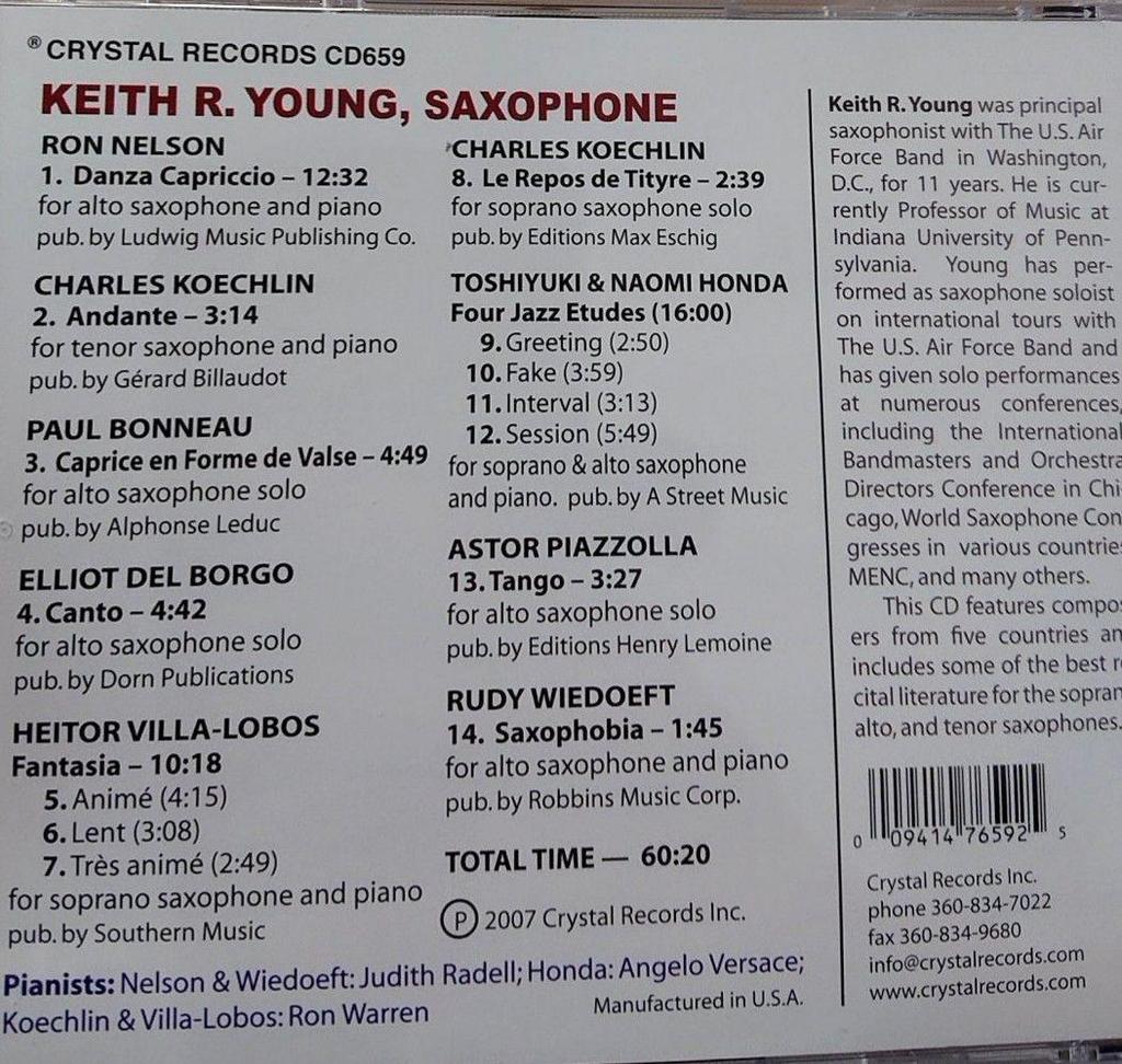 [USED] Deleted on 9/26 Final price reduction Keith R Young Saxophone Voice