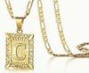 Collana con Ciondolo 26 Lettere Placcata Oro con Catena Spessa