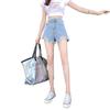 Trendy High-Waisted Light Fringe Denim Shorts for Women - Loose, Slim-Fit, Ripped A-Line Summer Style