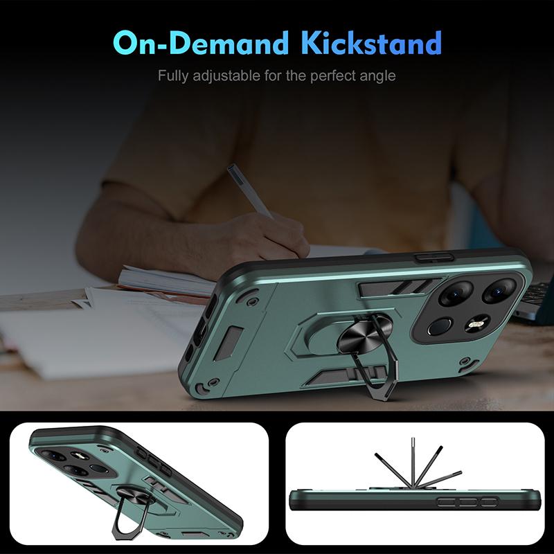 Heavy Duty Armor Shockproof Case For Tecno Spark G0 2022 2023 Spark G0 2024 Spark G0 2025 Magnetic Stand Hard Back Cover