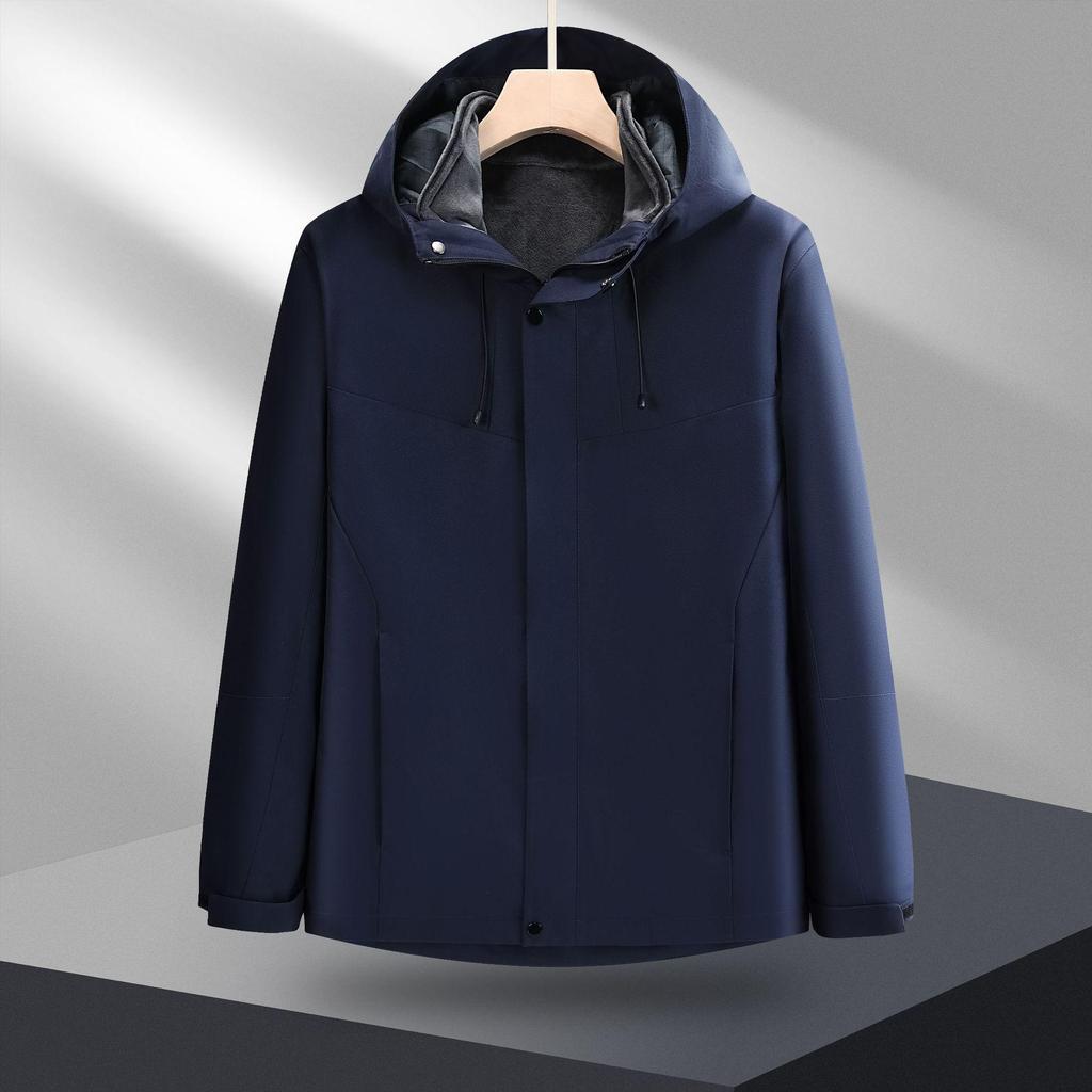 Three-in-One Windproof & Waterproof Outdoor Jacket - Anti-Static, Wear-Resistant, Casual Autumn/Winter Workwear with Custom Logo.