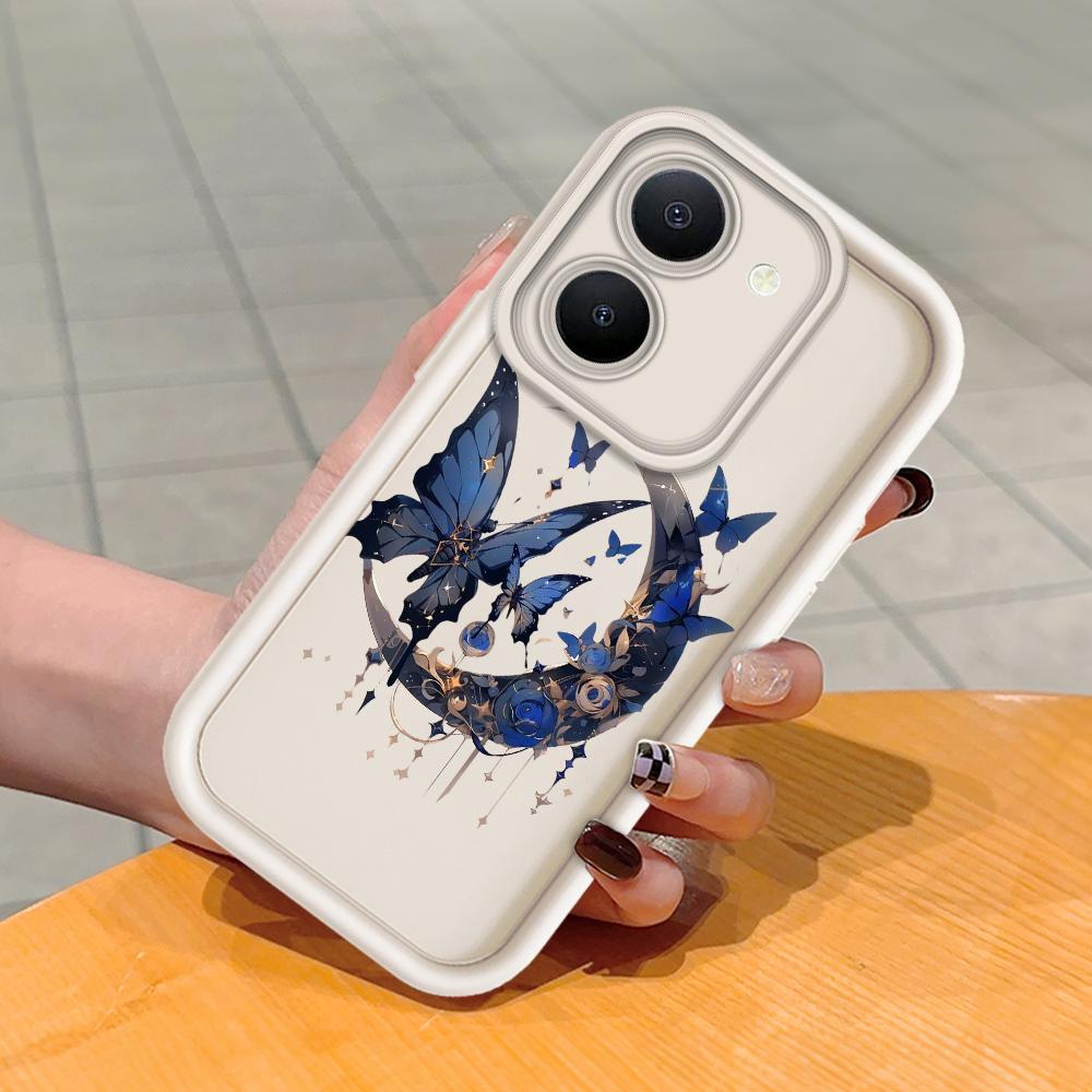 Měkký silikonový čtvercový žebříkový vzor tisku Pouzdro telefonu Plný kryt fotoaparátu Ochranné pryžové pouzdro odolné proti nárazům pro Vivo