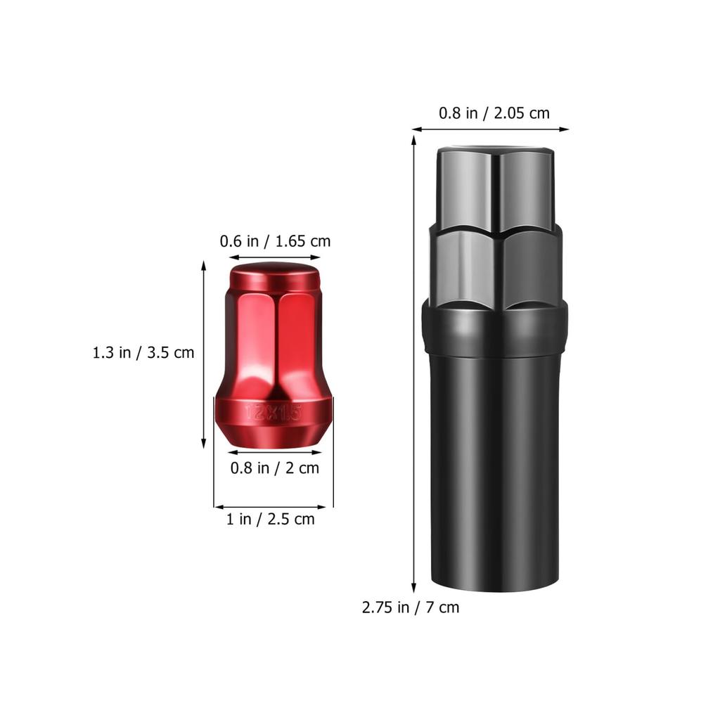 TOYMYTOY Wheel Nut M12 X P1.5 for Yota, Mazda, Mitsubishi, Daihatsu Through Nut Outer