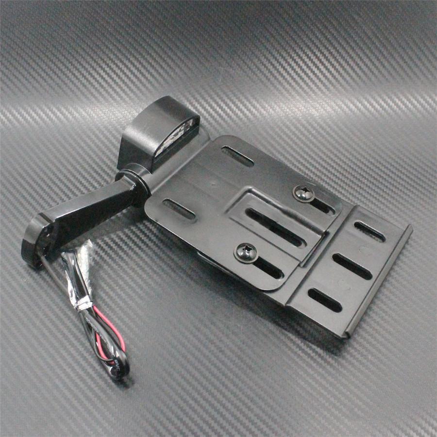Black Telescopic Folding LED Light Side Mount License Plate for Harley 2004UP Sportster XL 883 1200 48
