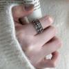 Bague Fleur Hexagramme Réglable en Argent Sterling pour Hommes et Femmes - Design Rétro Polyvalent
