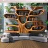 Tapeçaria de Prateleira de Árvore Natural Que Trouxe Uma Vibração de Floresta Fresca Ideal Para Decoração de Home Office Casa de Hóspedes e Leitura de Livros