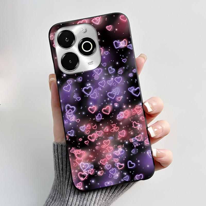 Phone Case For Umidigi G100X / G9X Case Luxury Cute Love Heart Rabbit Cartoon Funny Cover Black Soft Silicone Protective Casing