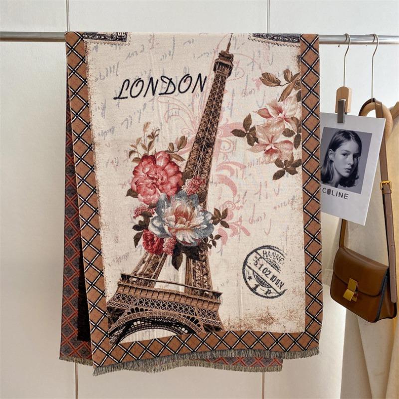 Skjerf Dame Vinter Varmt Sjal Yunnan Xizang Reise Ute Kappe Jakke Etnisk Sjal Tide