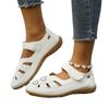 New Large-sized Hollowed-out Sandals for Women, Casual Flat, Button-toe, Wedge Heel Velcro Shoes