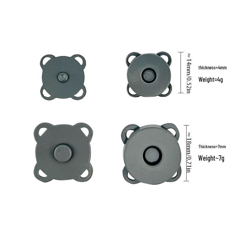 Plum Blossom Magnetic Snap Buttons: Hand-Sewn Invisible Male-Female Magnets (100 pcs)