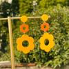 Statement Flower Earrings for Women Comfortable Acrylic Designs Portable Decoration for Bohemian and Retro Styles
