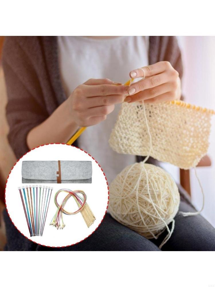 

12Pcs Tunisian Crochet Hook with Long Aluminum Afghan Knitting Needle 2-8mm X3UC CN