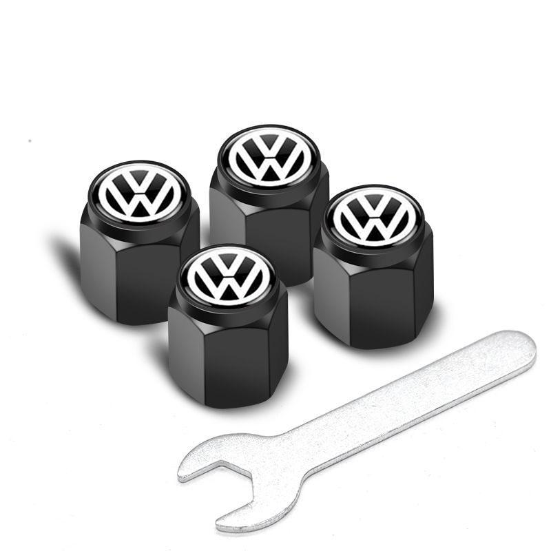 

2025 Hot 4Pcs Metal Car Valve Caps Wheel Tires Air Tyre Stem Covers For Volkswagen VW GTI Polo R Line Golf 5 6 7 Scirocco Beetle