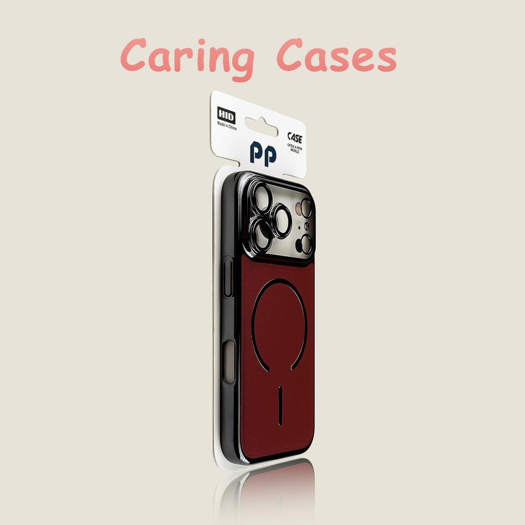 For iPhone 17 Pro Max Case Stellar Orange Magnetic Leather Lens Guard Compatible with iPhone 16 15 14 13 12 11