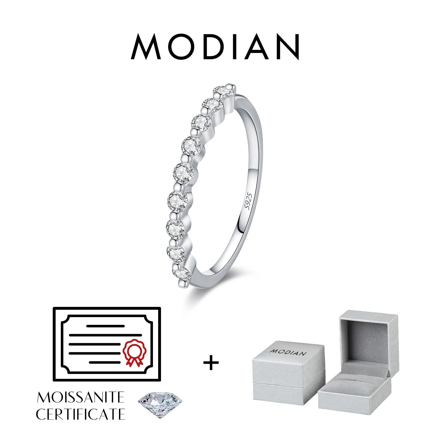 

D Color Moissanite Round Ring 925 Sterling Silver Sparkling Stacking Slim Band Rings For Women Wedding Fine Jewelry Gifts 5