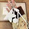 PU Leather Star and Ball Pendant Five Pointed Star Handmade Knot Love Heart Ring Keychain Bag Pendant