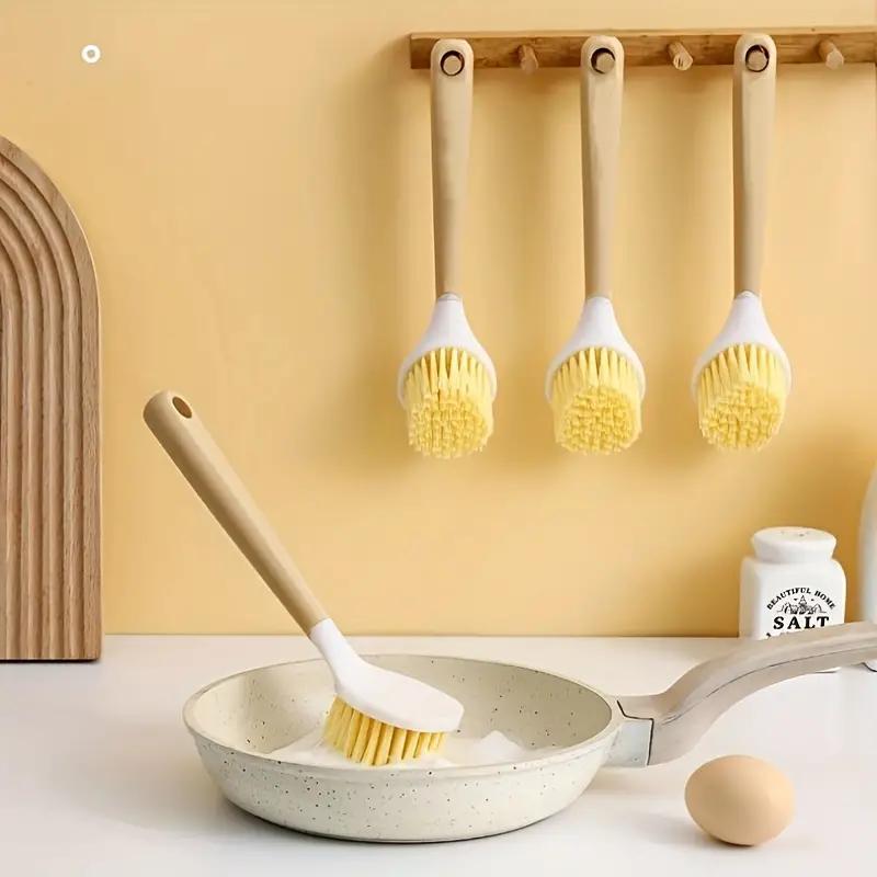 Nordic Wind Kitchen Wash Tool Pot Pan Dish Bowl Wooden Brush Scrubber Cleaning Cleaner Household Cleaning Brush