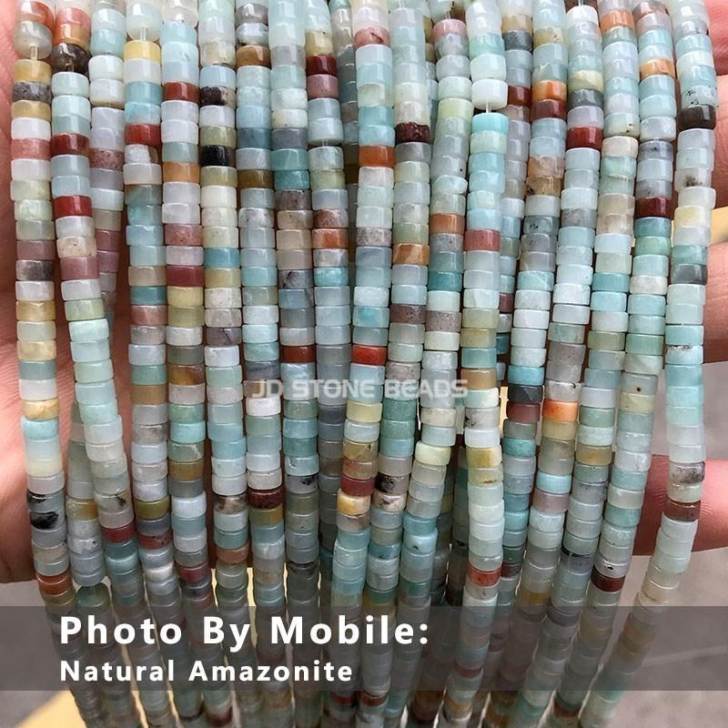 4x2mm Natural Pink Opal Turquoise Jasper Rondelle Beads Cylinder Flat Loose Spacer Bead For Jewelry Making Diy Bracelet Necklace