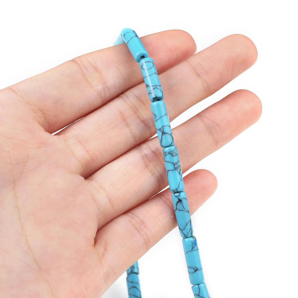 Natursteinsperler Gull Svane/Turkis Sylindrisk Isolasjonsperle For Smykkefremstilling DIY Halskjede Armbånd Øredobber Tilbehør