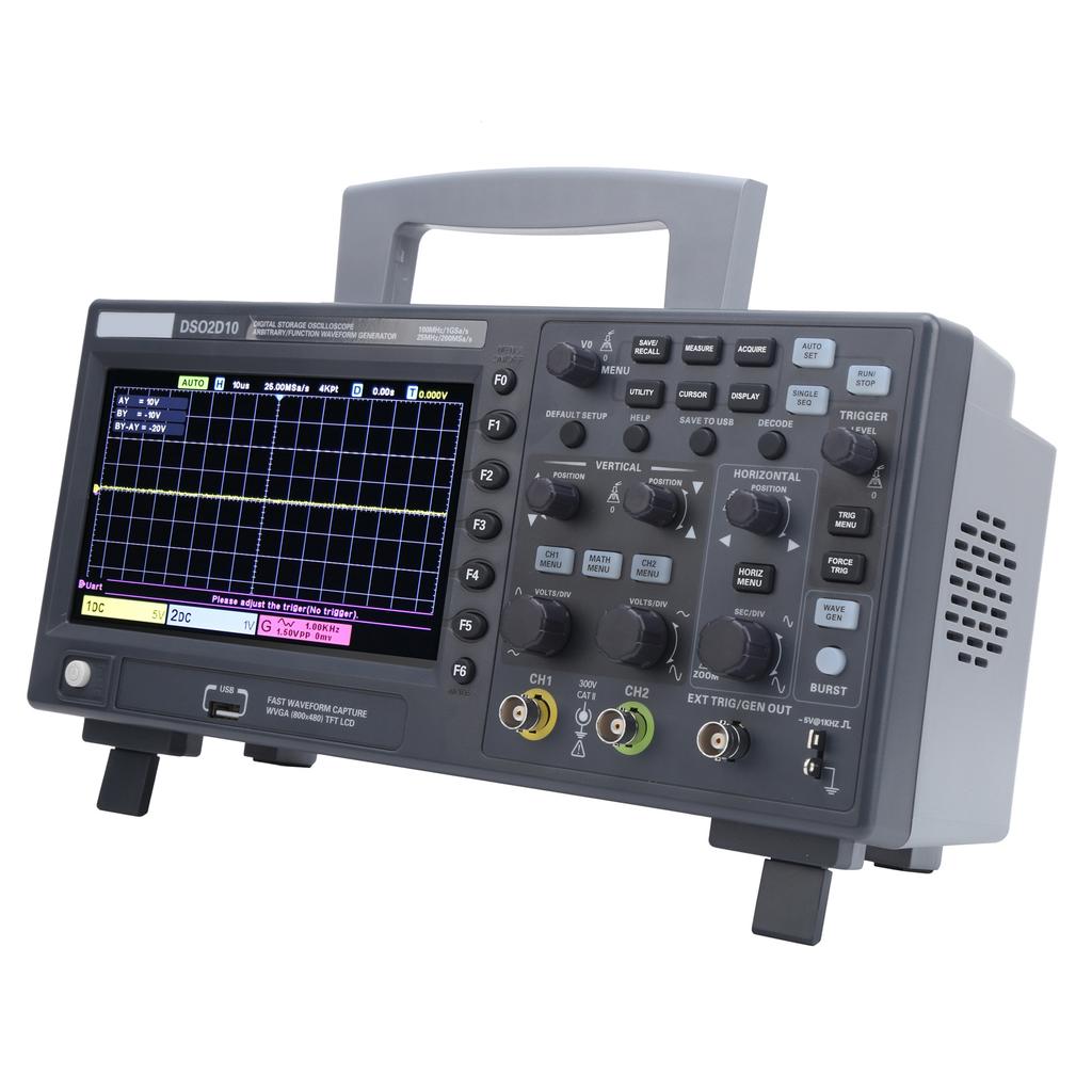 DSO2D10 2CH Digital Storage Oscilloscope 100MHz 1GSa s 8M with 1CH Signal Source for Electronic MaintenanceUS Plug