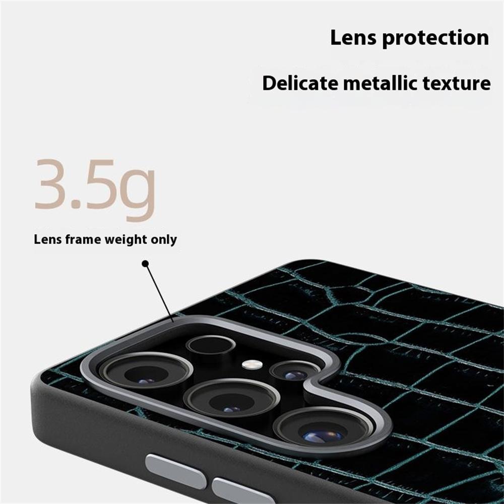 ABEEL For Samsung Galaxy S25 Ultra Case Compatible with MagSafe Crocodile Texture Micro-Embossing Back Cover