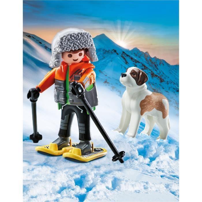 PLAYMOBIL 71741 Garçon En Raquettes Avec Saint Bernard, My Life, 8 Pièces, Dès 4 Ans