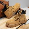 Men's Boots Autumn and Winter New Fashion Casual Yellow Boots Anti Slip Soft Sole Comfortable Outdoor Boots Youth High Top Boots