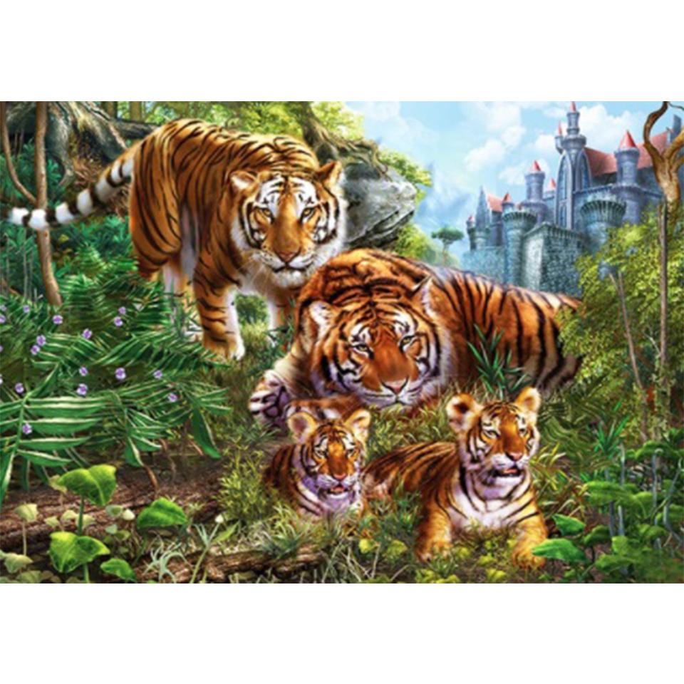 5D DIY алмазная живопись с животными, стразами, тигром, художественная картина, полная Алмазная вышивка, мозаика, набор для вышивки крестом, домашний декор, подарок