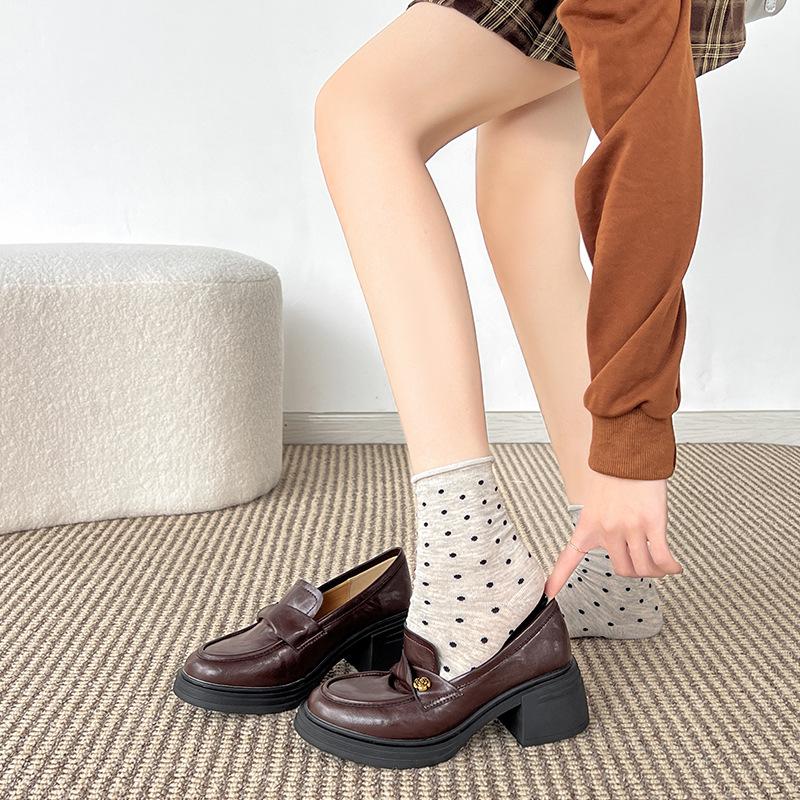 Genuine leather flat for Huizhou women's shoes grape mother same small leather shoes spring new camellia loafers women