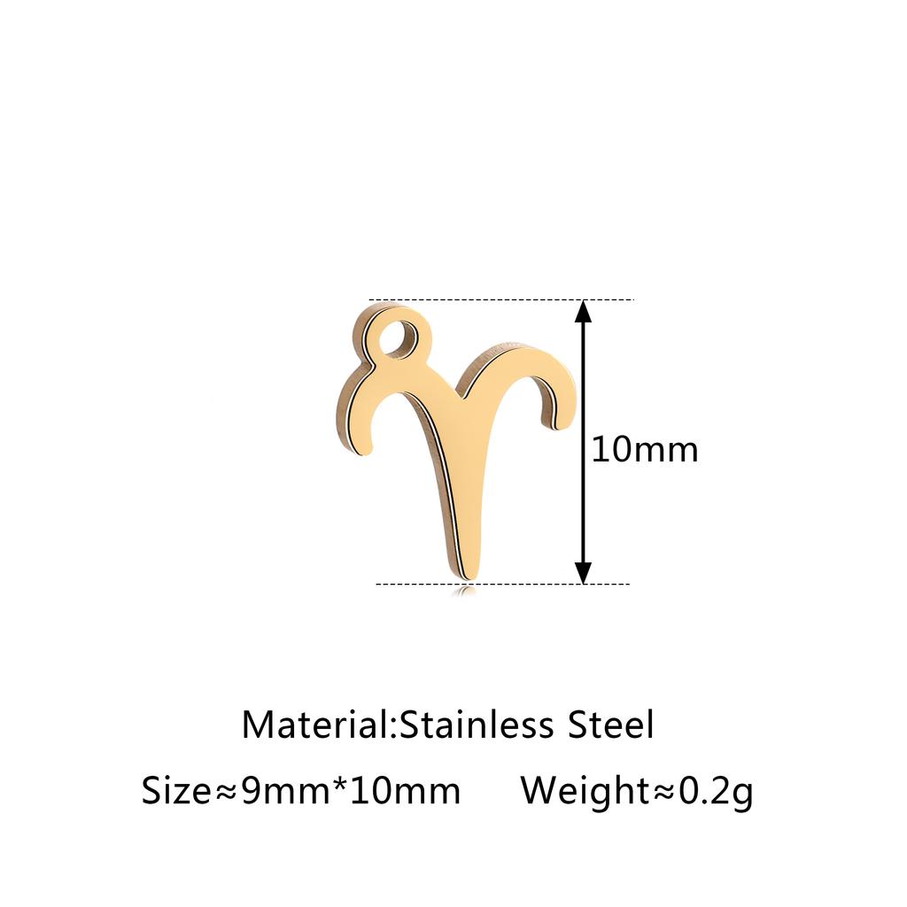 5Pcs/Lot Stainless Steel 12 Zodiac Sign Charms Mini Constellation Pendants DIY Handmade Craft Necklace Bracelet Jewelry Making