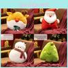 Cute Holiday Plush Santa Reindeer Snowman Christmas Tree Ornament For Children