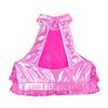 Girls Dance Competition Top Sleeveless Mock Neck Shiny Sequin Tiered Backless Crop Top Stage Performance Outfit