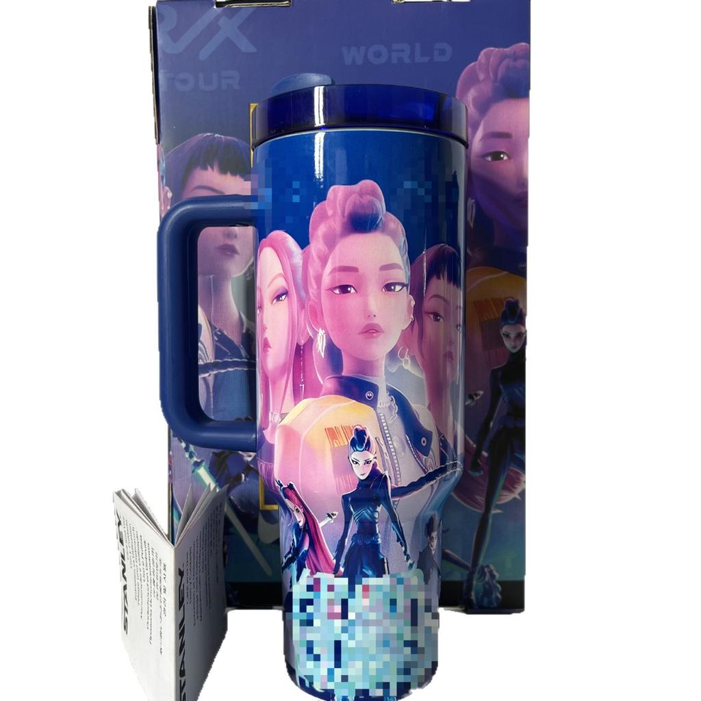 Demon Hunt Group Large Capacity Ice Cup Stainless Steel Handle Anime Thermos Cup