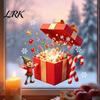 Decorative Party Supplies Christmas Elf Gift Box Static Window Clings, Reusable Stickers, Holiday Waterproof Film Candy Cane Snowflake Glass Stickers