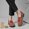Fashion Genuine Leather Handmade Men Casual Elevator Loafers 5cm Hidden Inner Height Increase Slip-On Comfortable Driving Shoes Moccasin