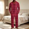 Herren-Karos-Pyjama-Set mit Hemd mit Knopfleiste und Reverskragen und entspannter Passform mit geradem Bein - Zweiteilige Nachtwäsche