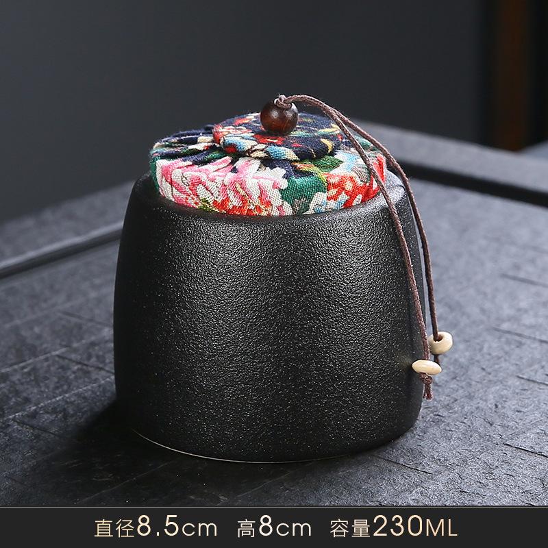 

Классический чайник Матовый черно-белый Герметичный контейнер для хранения конфет, снеков, кофейных зерен Бытовой фарфоровый чайный склад Контейнер для пищевых продуктов чёрный