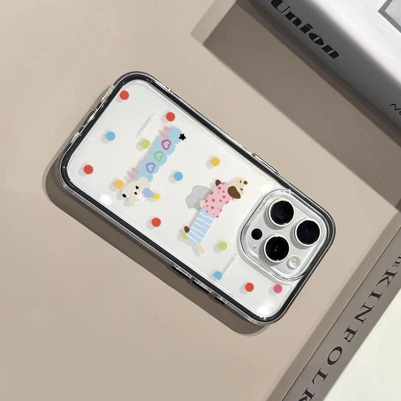 Polka Dot Sausage Dog Soft Clear Phone Case For Samsung Galaxy S26 Ultra S25 S23 FE S24 S22 Plus A57 A37 A55 A36 A15 A16 Cover