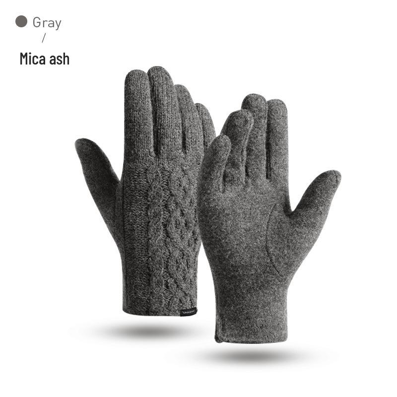 

Зимние сенсорные вязаные перчатки: Унисекс Ветрозащитный, Теплый, На подкладке из вельвета для езды на велосипеде на открытом воздухе One Size