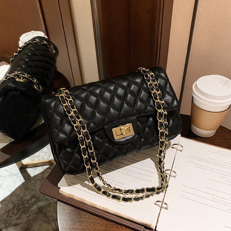 2024 Herbst/Winter Trendige Damen Handtasche mit strukturierter Diamantkette, Umhänge-Schultertasche, kleine quadratische Tasche