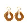 Cross-border Stone Light Luxury High-end Geometric Resin Earrings Ins Personality Hollow O-shaped Earrings