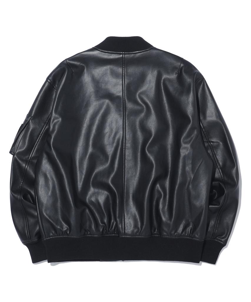 Annoyed Two-Way Aviator Leather Jumper Lq1Ju028_Black